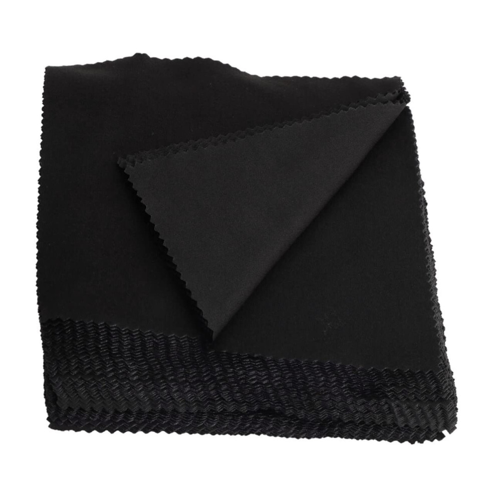 Black 100Pcs Microfiber Cleaning Cloth For Glasses And Screens, Scratch Reusable Lens Cloths