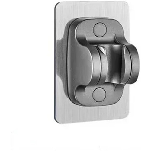 Shower Head Holder 360 Rotation Adjustable Height Suction Cup Wall Mount Bracket Grey 2PCS 2