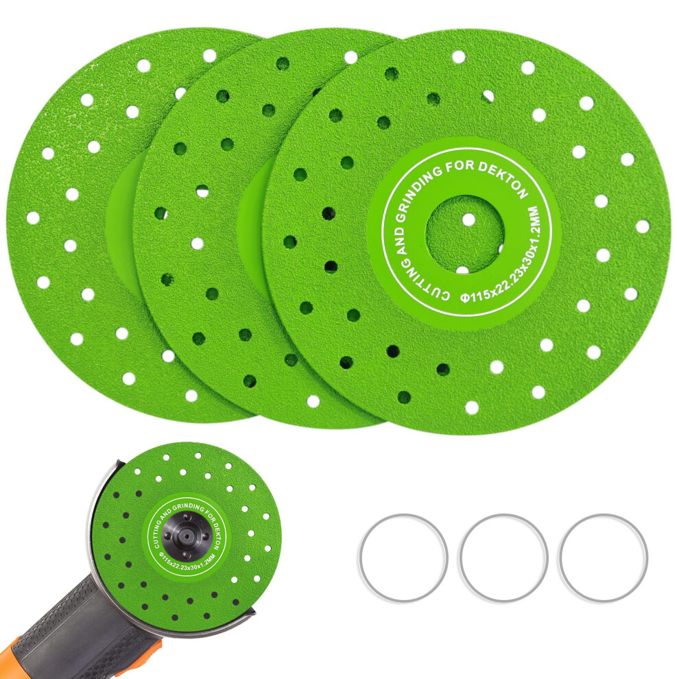 Diamond Cutting Disc Set 3Pcs Vacuum Brazed Blade For Porcelain Tile Granite Marble Angle Grinder 9164114226969