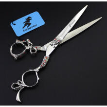 Hair Cutting Scissors 7 Inch Japanese 440C Stainless Steel Vintage Bow Handle Professional Shears
