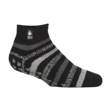 (06-Nov, Schwarzer Streifen) Heat Holders - Heat Holders Herren Warm Knöchelsocken | Anti Rutsch Thermosocken Kurz mit ABS