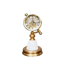 Vintage Table Clock Metal Retro Design with Large EasyRead Dial for Home Office Bedroom Decor
