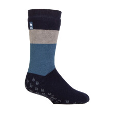 (06-Nov, Marineblauer Blockstreifen) IOMI - IOMI Heat Holders - Herren Damen Extra Warm Thermosocken Abs für Raynaud Syndrom
