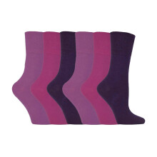 (04-Aug, Lila) IOMI - IOMI - 6er Pack Damen Diabetikersocken Ohne Gummi | Baumwolle Socken Extra Weite