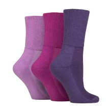 (04-Aug, Brombeere) IOMI - IOMI - 3er Pack Herren und Damen Bambus Socken Ohne Gummi | Diabetikersocken