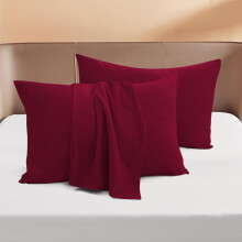 Toddler Pillowcase Set 13x18 Long Staple Cotton with Breathable Comfort and Snug Envelope Closure Burgundy
