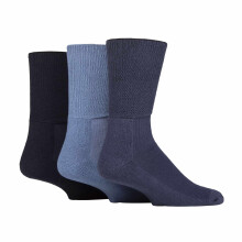 (6-8 A, Denim) IOMI - IOMI - 3er Pack Herren und Damen Bambus Socken Ohne Gummi | Diabetikersocken