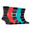 Farah (6-11, Black / Coral) Farah - 5 Pack Mens Bamboo Bright Striped Patterned Socks 1