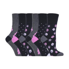 (04-Aug, SOLRH195) Gentle Grip - 6er Pack Damen Baumwolle Socken Ohne Gummi Bunt | Gentle Grip-ödem Socken Muster