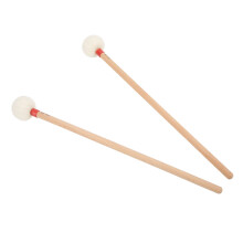 Drum Mallet Set 2pcs Felt Head Wooden Handle Non Slip Red for Percussion