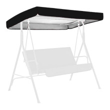 Waterproof Swing Canopy Replacement 75x47 with UV Protection for Garden Patio Hammock Chair Black