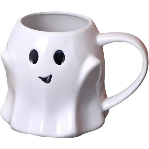 Halloween Mug 3D Ghost Ceramic Coffee Cup 14oz Large Capacity with Handle for Hot and Cold Drinks