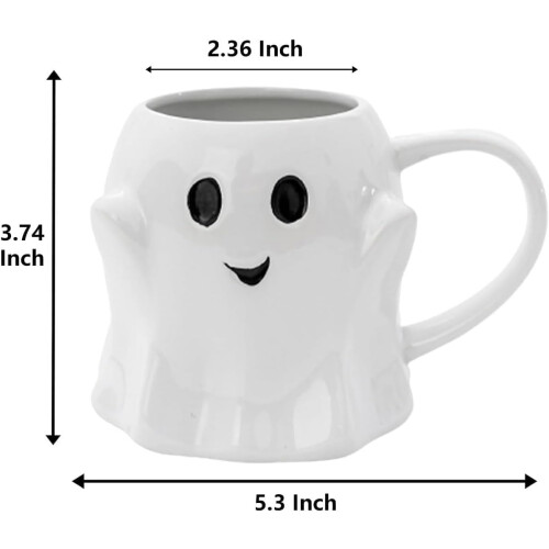 Halloween Mug 3D Ghost Ceramic Coffee Cup 14oz Large Capacity with Handle for Hot and Cold Drinks 1