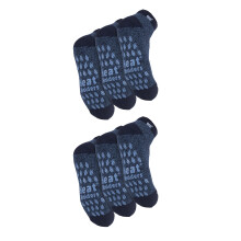 (12-14 UK, Marine / Denim) Heat Holders - Heat Holders - 6 Paar rutschfeste Knöchel-Thermo-Stoppersocken für Herren