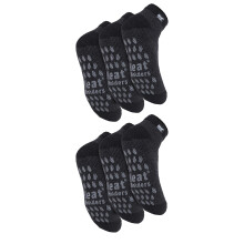(6-11 UK, Schwarz / Anthrazit) Heat Holders - Heat Holders - 6 Paar rutschfeste Knöchel-Thermo-Stoppersocken für Herren