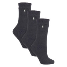 (4-8 UK, Holzkohle) Heat Holders - Heat Holders - 3 Paar Original dicke Winter-Thermosocken für Damen