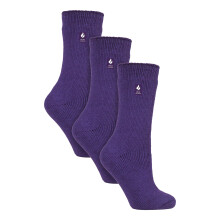 (4-8 UK, Lila) Heat Holders - Heat Holders - 3 Paar Original dicke Winter-Thermosocken für Damen