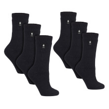 (4-8 UK, Schwarz) Heat Holders - Heat Holders - 6 Paar Original dicke Winter-Thermosocken für Damen