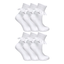 (4-5.5 UK (11+ Years), Weiß) Sock Snob - Sock Snob - 6er-Pack weiße weiche Spitzensocken mit Rüschen für Babys