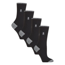 (4-8 UK, Schwarz / Weiß (Oia)) Heat Holders - Heat Holders - 4 Paar Damen UltraLite leichte Thermosocken