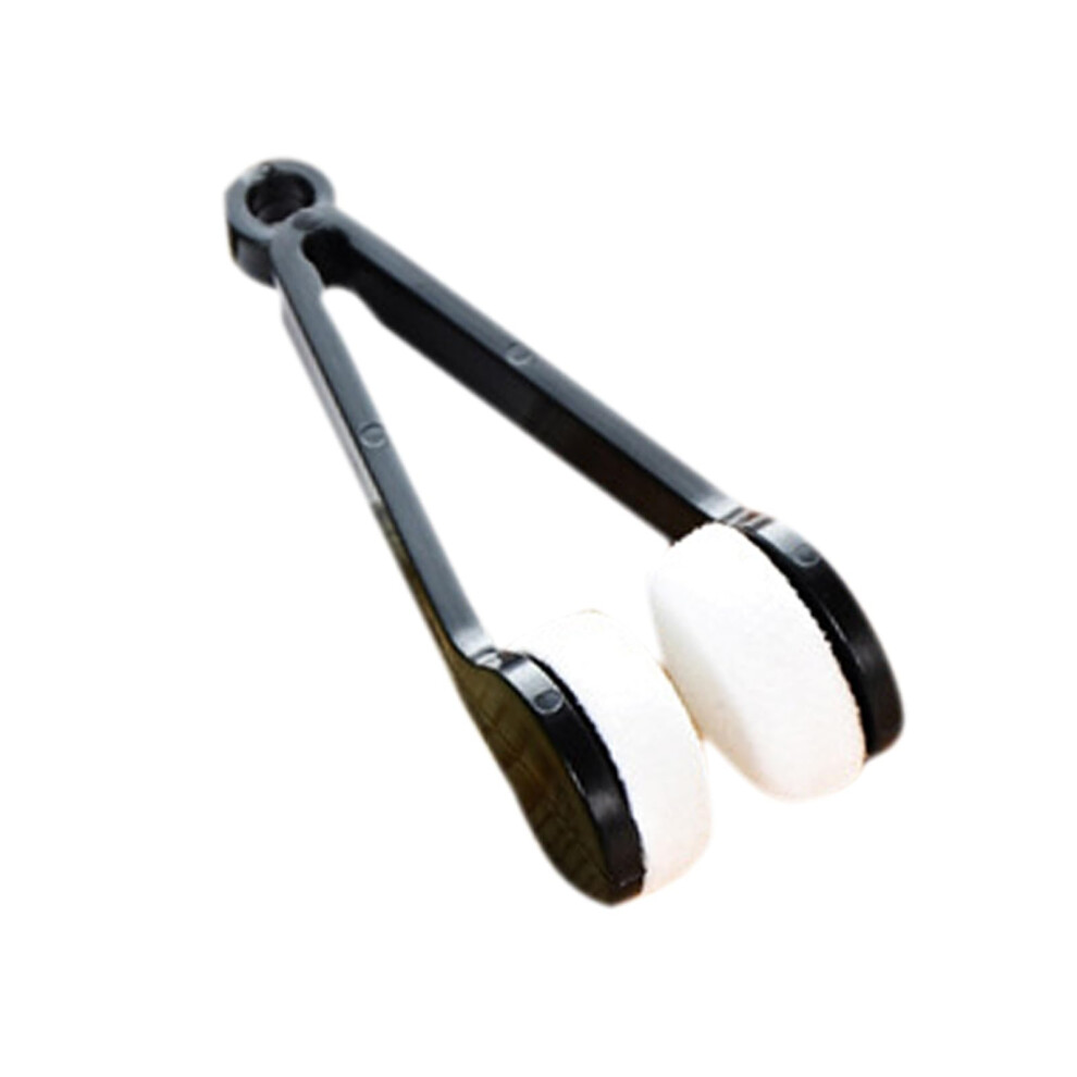 Black Eyeglass Cleaner Brush With Soft Scratch Sponge Clip, Magnetic Glasses Lens Cleaning Tool For Outdoor Use,