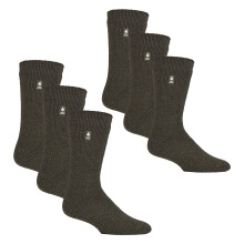 (6-11 UK, Waldgrün) Heat Holders - Heat Holders - 6 Paar original dicke Winter-Thermosocken für Herren