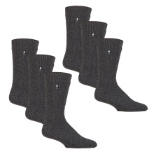 (12-14 UK, Holzkohle) Heat Holders - Heat Holders - 6 Paar original dicke Winter-Thermosocken für Herren