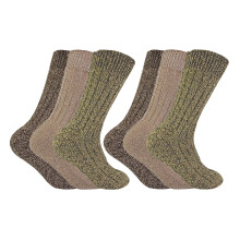 (6-11 UK, WB Brown) - Sock Snob - 6er-Pack dicke warme Wandersocken für Herren aus Wollmischung