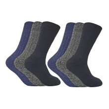 (6-11 UK, WB Blau) - Sock Snob - 6er-Pack dicke warme Wandersocken für Herren aus Wollmischung