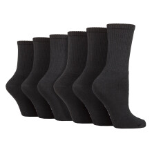 (04-Aug, Schwarz) SOCKSHOP TORE - SOCKSHOP TORE - 6er Pack Damen Crew Sportsocken aus Baumwolle