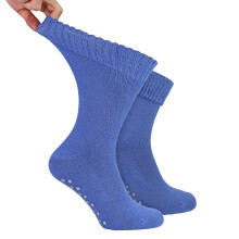 (06-Nov, Blau) Dr.Socks - Dr.Socks - Herren Extra Weite Winter Bettsocken mit Anti-Rutsch Noppen Thermo