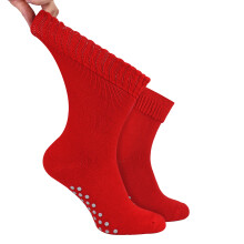 (06-Nov, Rot) Dr.Socks - Dr.Socks - Herren Extra Weite Winter Bettsocken mit Anti-Rutsch Noppen Thermo