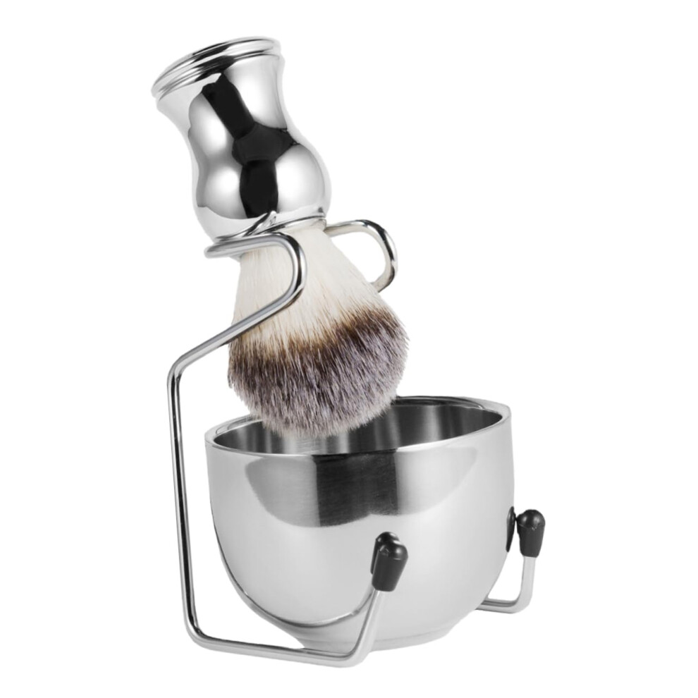 Shaving Brush and Bowl Set for Men Stainless Steel Wet Shaving Kit Smooth Precise Beard Grooming