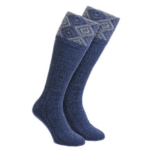 (11-13, Denim Marl) HJ Hall - Mens Long Shooting Wool Socks Warm Country for Walking & Hunting