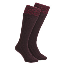 (06-Nov, Kastanienbraun) HJ Hall - HJ Hall - Herren Merinowoll-Sportsocken Country-Muster Outdoor