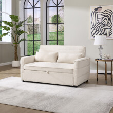 JASPER BOUCLE 2 SEATER SOFA BED (BEIGE)