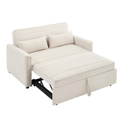 MORE4HOMES JASPER BOUCLE 2 SEATER SOFA BED (BEIGE) 2