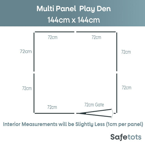 Safetots (144cm x 144cm, Grey) Safetots Premium Multi Panel Play Den 2