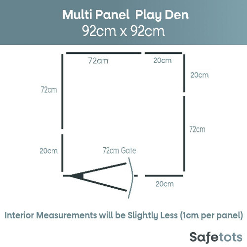 Safetots (92cm x 92cm, White) Safetots Premium Multi Panel Play Den 2