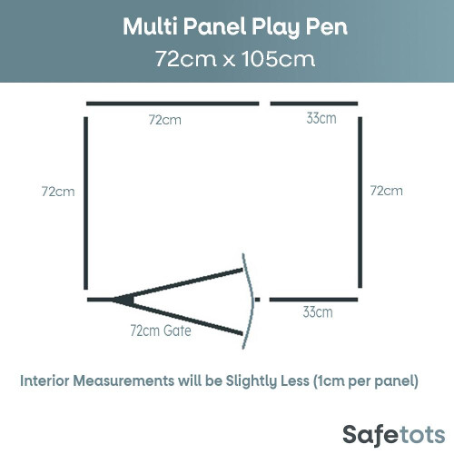 Safetots (72cm x105cm, Grey) Safetots Premium Multi Panel Play Den 2