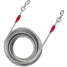 (30 Feet) Heavy Duty Dog Tether - Tie Out Cable - 10ft 20ft 30ft Long Chains for Outside - 125 lbs Lead Leash for Spiral Stake Outdoor Camping Travel