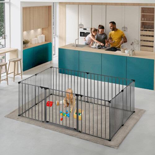 Safetots (105cm x 105cm, Grey) Safetots Premium Multi Panel Play Den 1