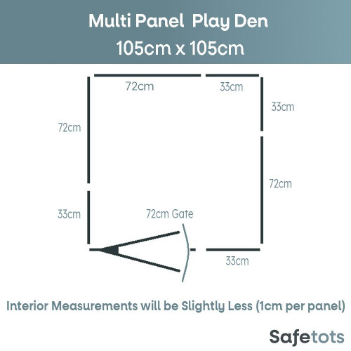 Safetots (105cm x 105cm, Black) Safetots Premium Multi Panel Play Den 2