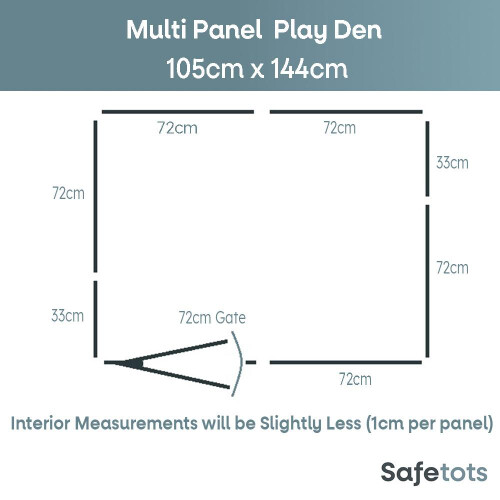 Safetots (105cm x 144cm, Grey) Safetots Premium Multi Panel Play Den 2