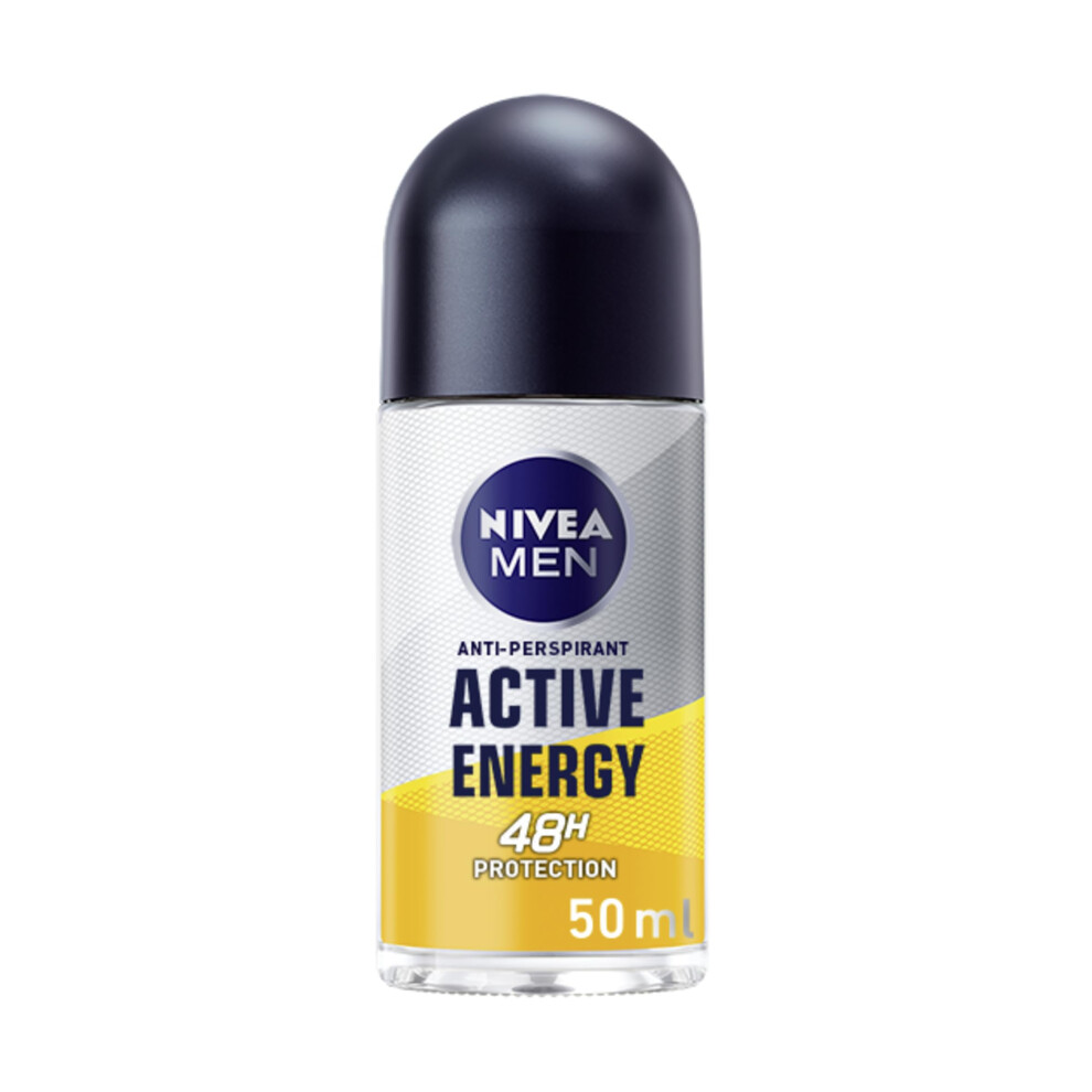 Nivea Men Active Energy 72H Roll-On Deodorant Anti-Perspirant (50Ml), Men's Deodorant With 72H Odour Protection, Daily Use Anti-Perspirant For Men