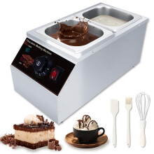 PATIOZA Chocolate Tempering Machine 600W with 3-Piece Accessory Set,Stainless Steel 2x1.55l Tanks Chocolate Melting Pot for Commercial Home, Chocolate