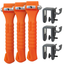 Lifehammer Brand Car Safety Hammer, The Original Emergency Escape and Rescue Tool with Seatbelt Cutter, Made in The Netherlands, Orange (3-Pack)