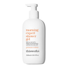 This Works Morning Expert Shower Gel - Sulphate-free Body Cleanser, Lavender, Peppermint and Rosemary Fragrance - 500ml