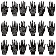 18 Sheets of Henna Stencils for Hands-Indian and Arabian Temporary Tattoo Stickers for Hand and Body Art