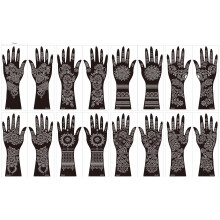 Henna Tattoo Stencils, 8 Sheets Hand Designs for Women and Girls, Temporary Tattoo Kit